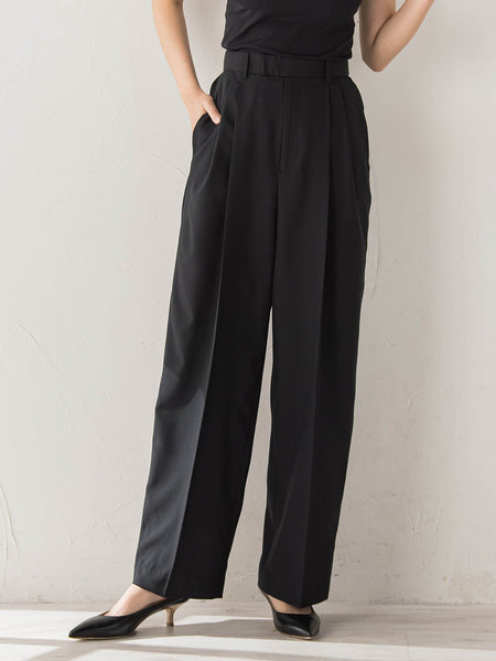 サスペンダー付き2タックパンツ