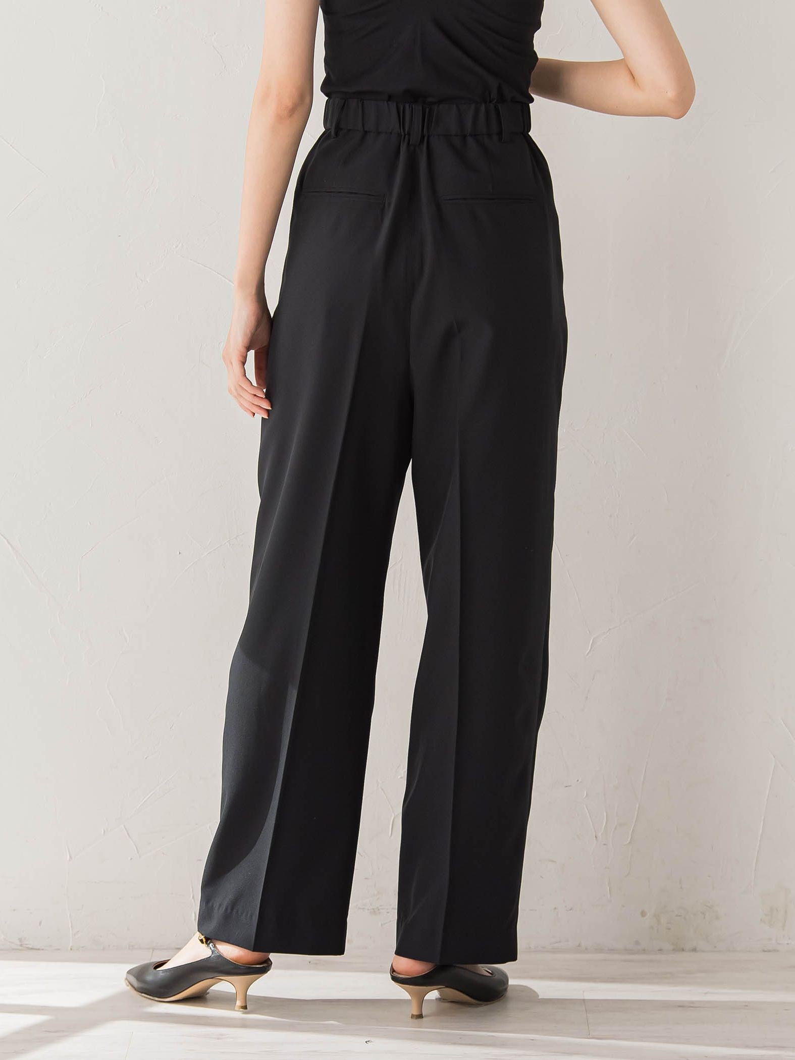 サスペンダー付き2タックパンツ