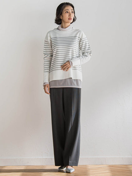 エクセレントウォーム裏起毛ワイドパンツ