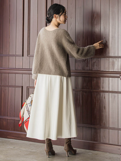 両面起毛ストレッチスカート≪洗濯機で洗える≫