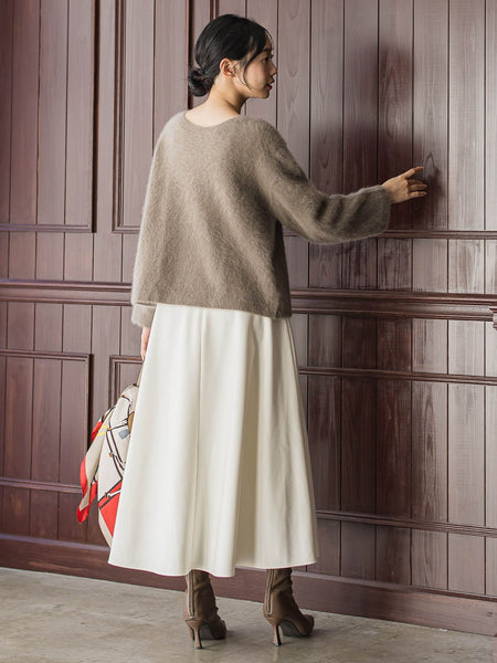 両面起毛ストレッチスカート≪洗濯機で洗える≫