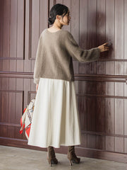 両面起毛ストレッチスカート≪洗濯機で洗える≫