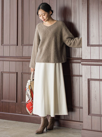 両面起毛ストレッチスカート≪洗濯機で洗える≫