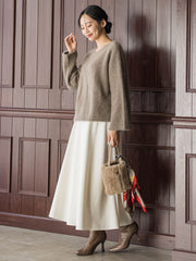 両面起毛ストレッチスカート≪洗濯機で洗える≫