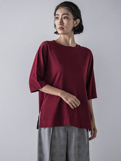 Tシャツ風ニットプルオーバー≪手洗い可能≫