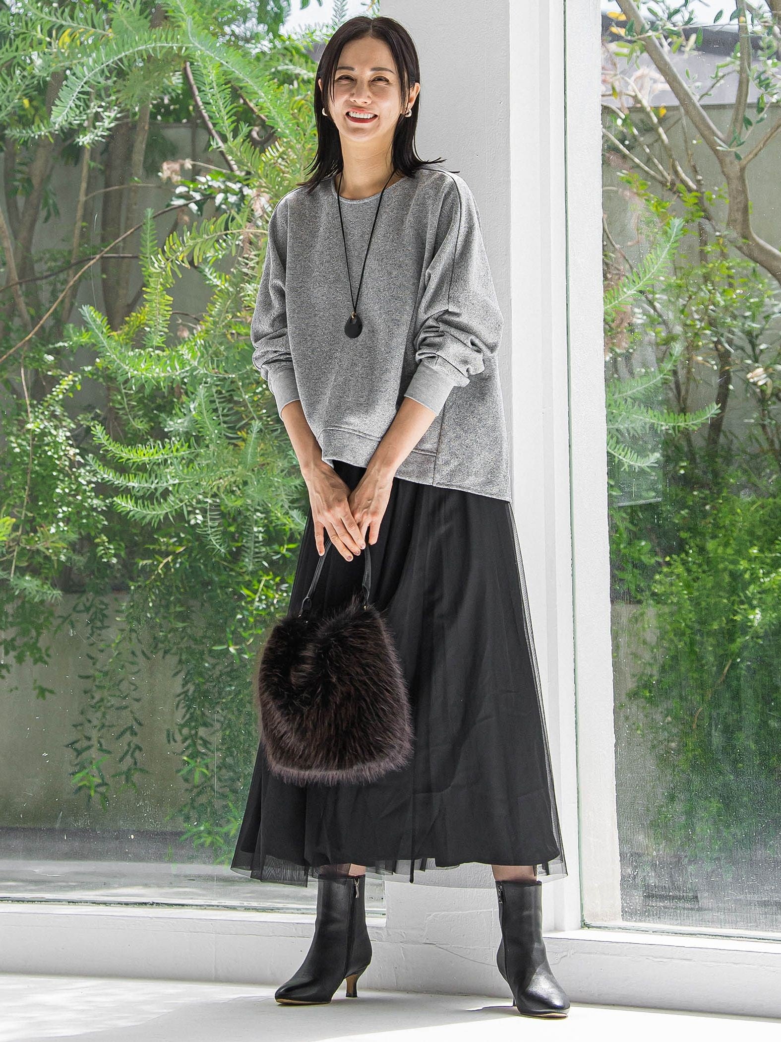 ラメ裏毛カットソー