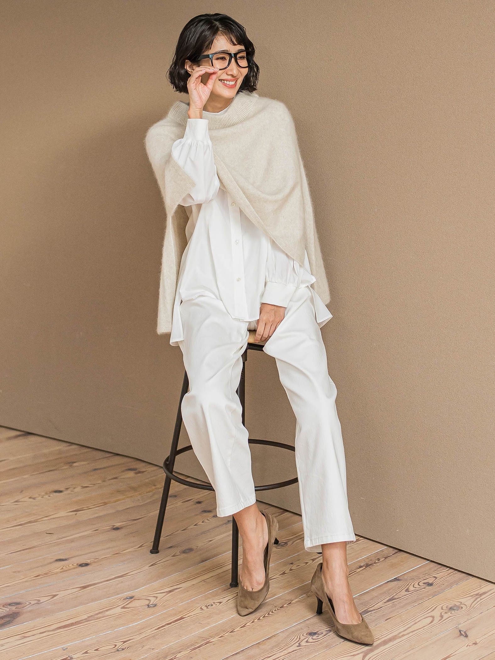 【biyori/極】”こなれ袖がポイント”バンドカラーシャツ