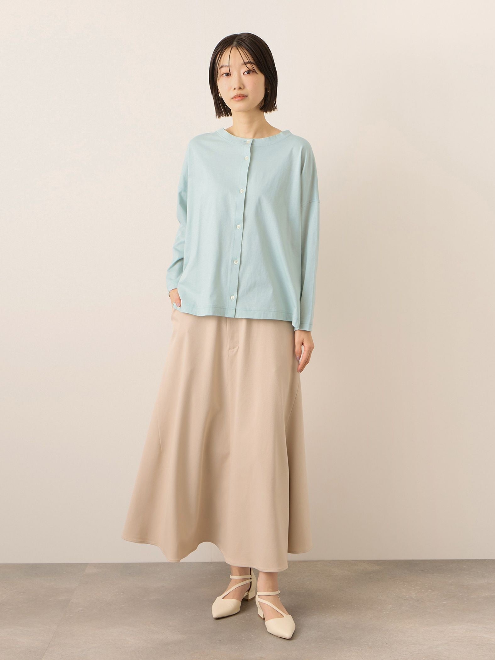 《予約》【機能するミニマル服】前後2WAYカーデ《UVカット》