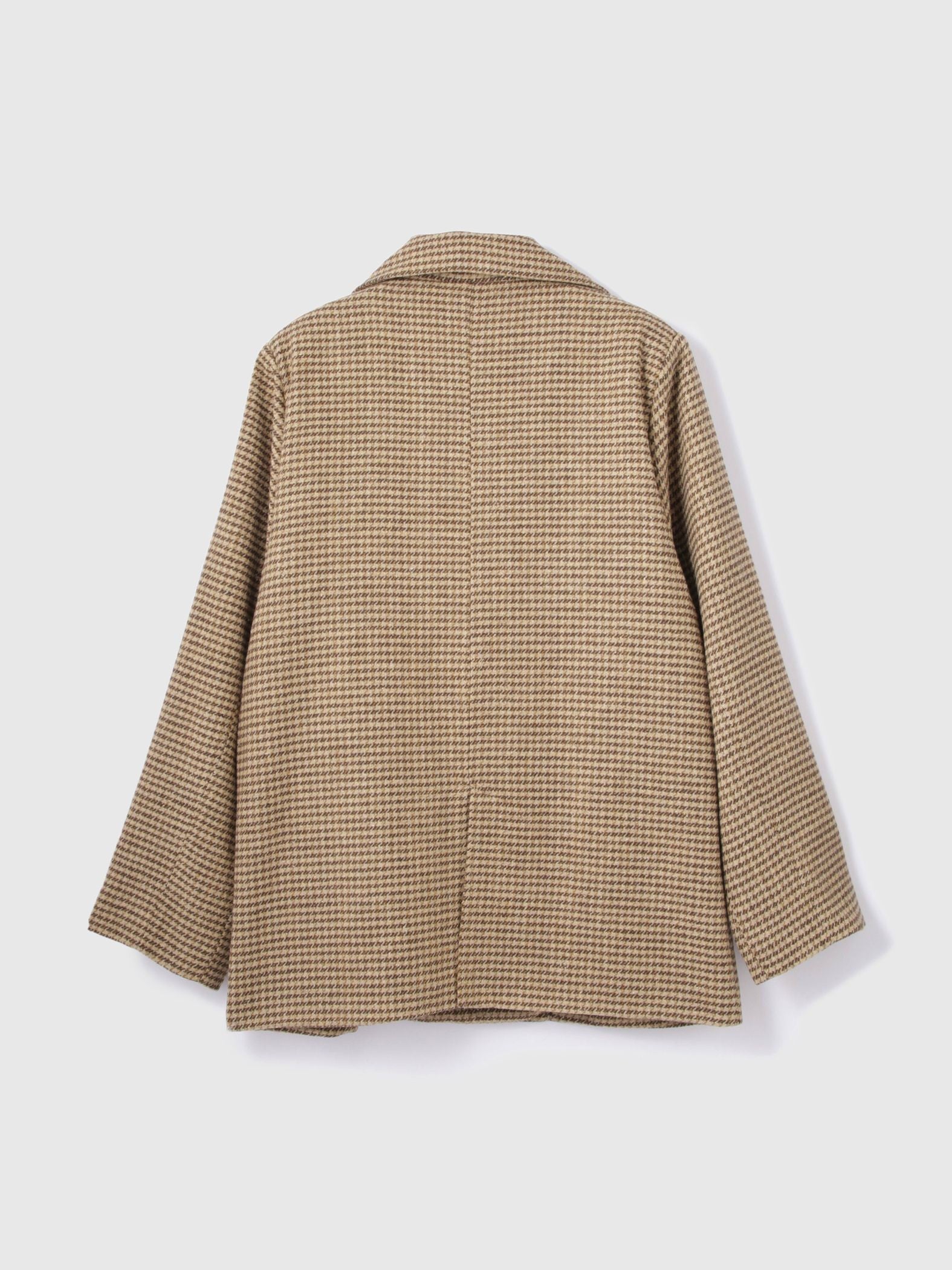 ツィーディチェックWボタンジャコット