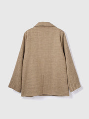 ツィーディチェックWボタンジャコット