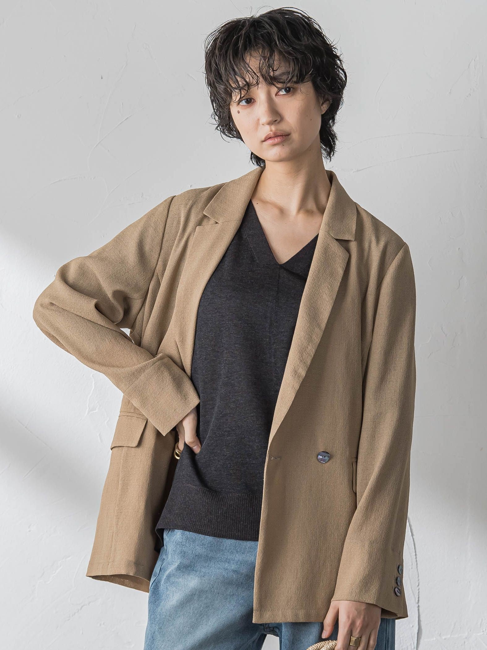 ヴィンテージメッシュダブルブレストジャケット