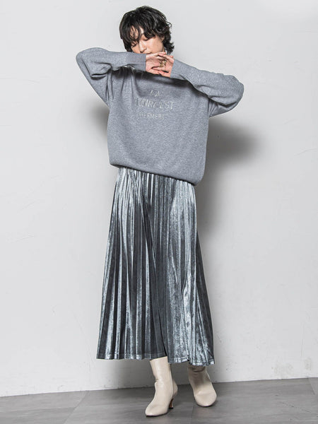 【WEB限定】ストレッチベロアプリーツスカート≪手洗い可能≫