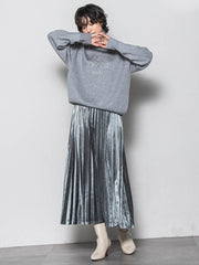 【WEB限定】ストレッチベロアプリーツスカート≪手洗い可能≫