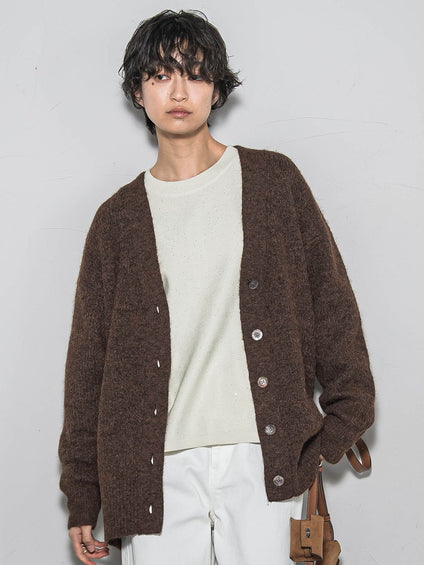 【新色追加】フラッフィーVネックニットカーディガン≪手洗い可能≫