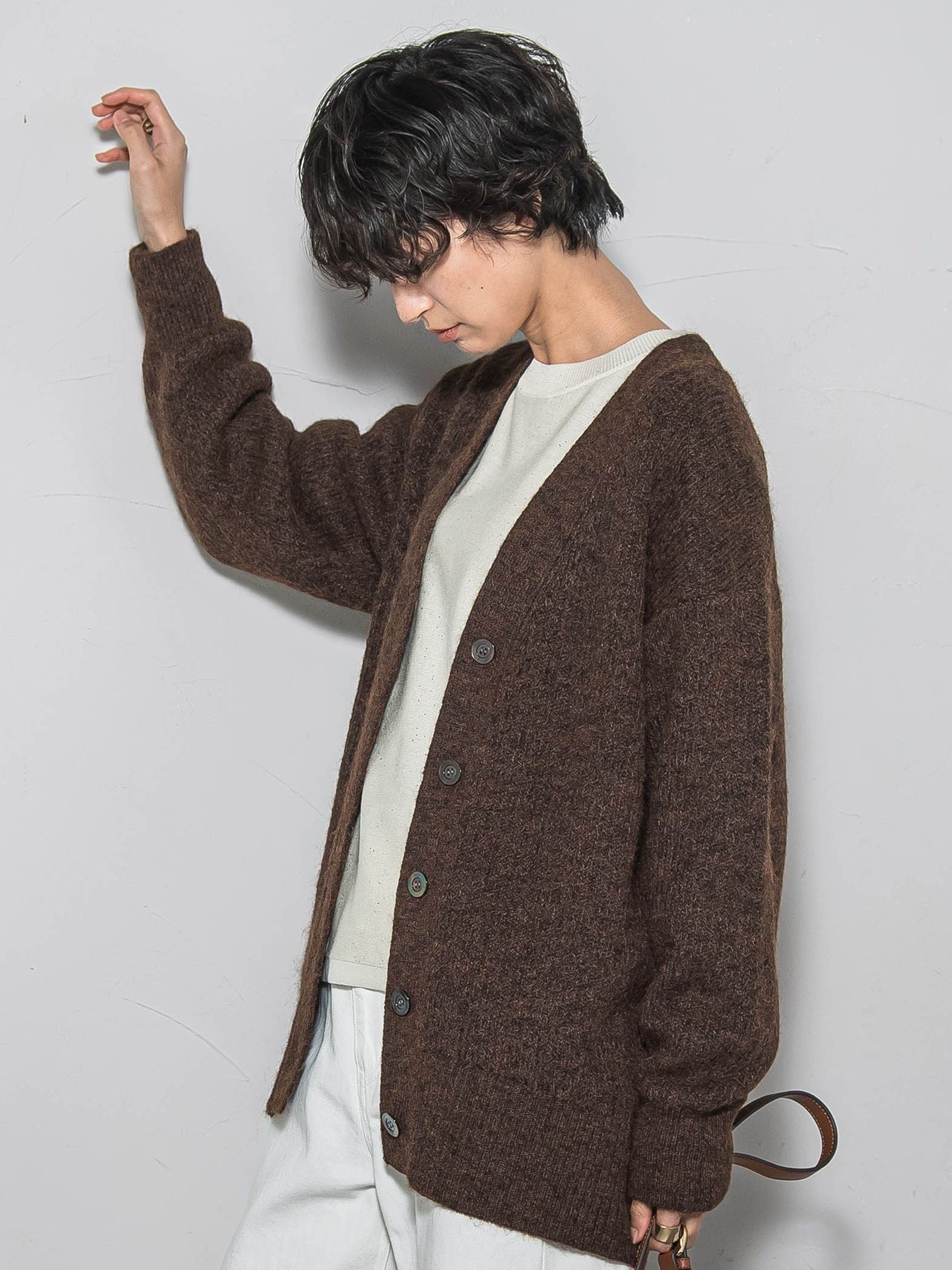 【新色追加】フラッフィーVネックニットカーディガン≪手洗い可能≫