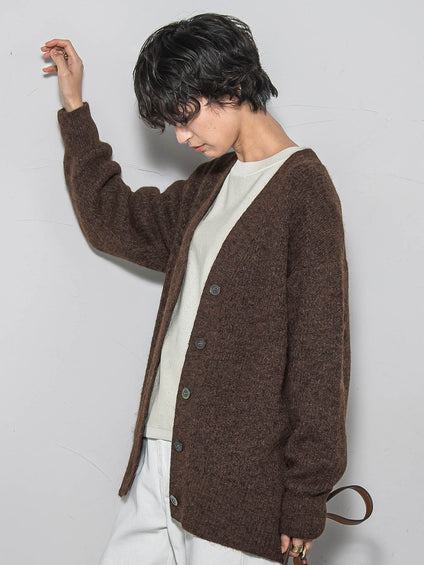 【新色追加】フラッフィーVネックニットカーディガン≪手洗い可能≫