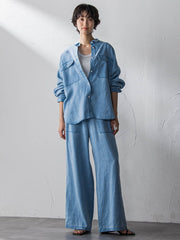 【40周年限定】カラーデニムイージーワイドパンツ