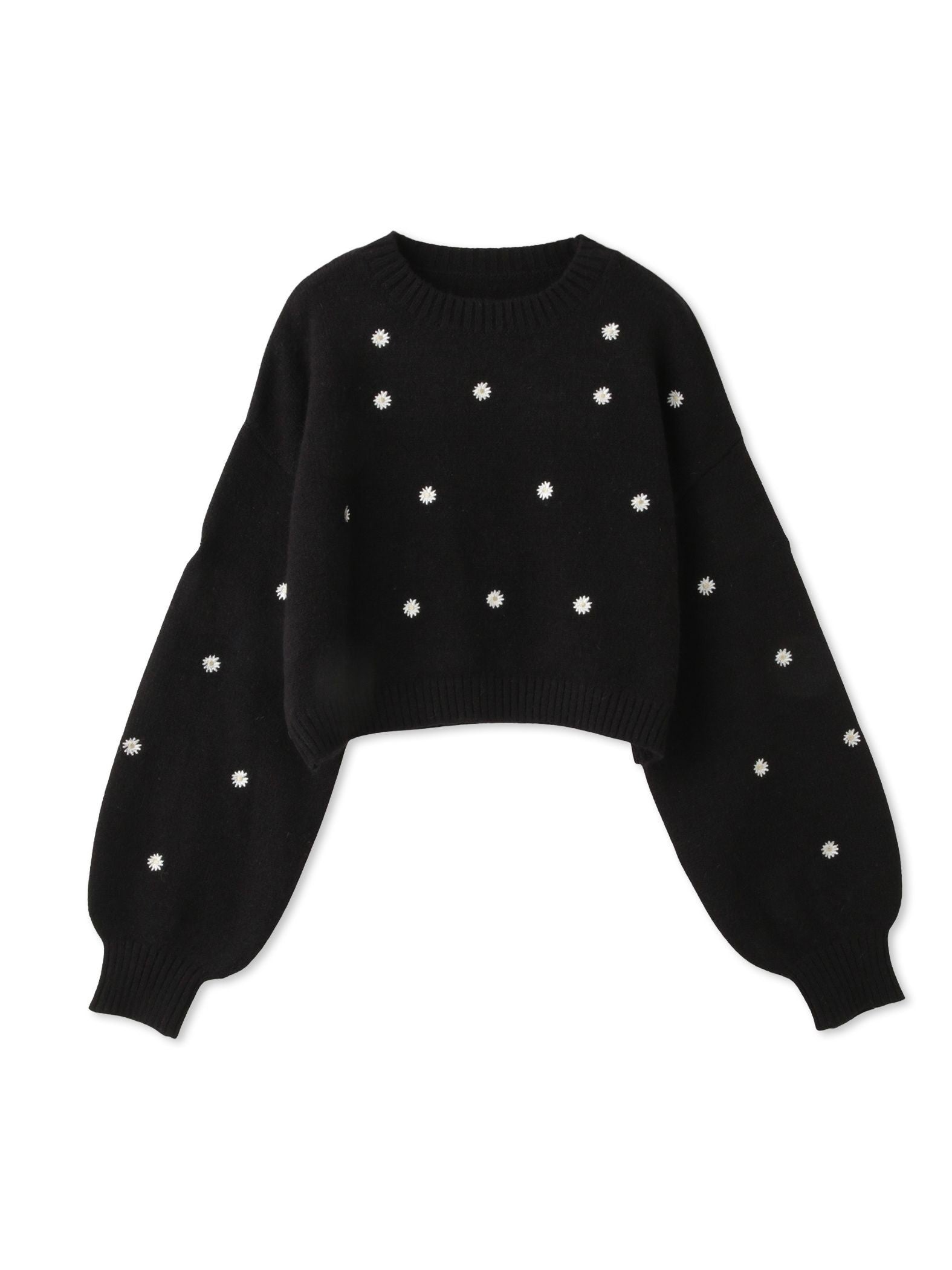 マーガレット刺繍ニットプルオーバー≪手洗い可能≫