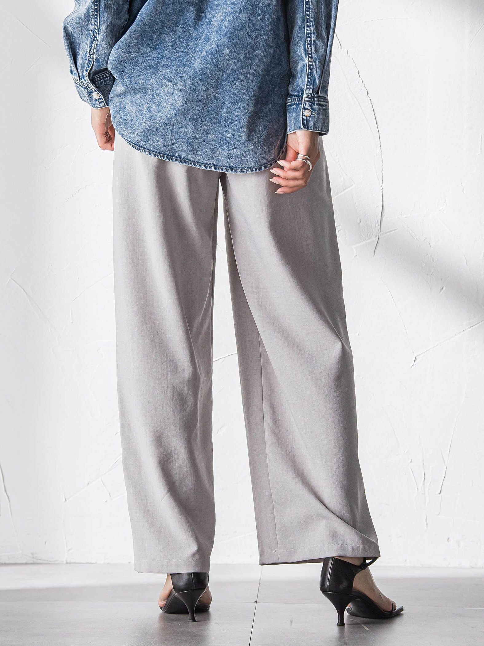 【一瞬で楽とキレイを叶える】タンブラーオックスイージーワイドパンツ≪手洗い可能≫