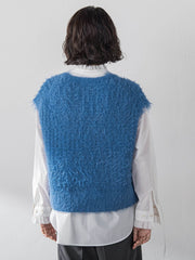 透かしフェザーニットジレ