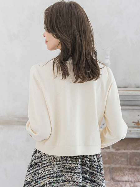 CLARENSONミックスツイードカーディガン