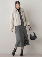 裏起毛サキソニーワンピース≪手洗い可能≫