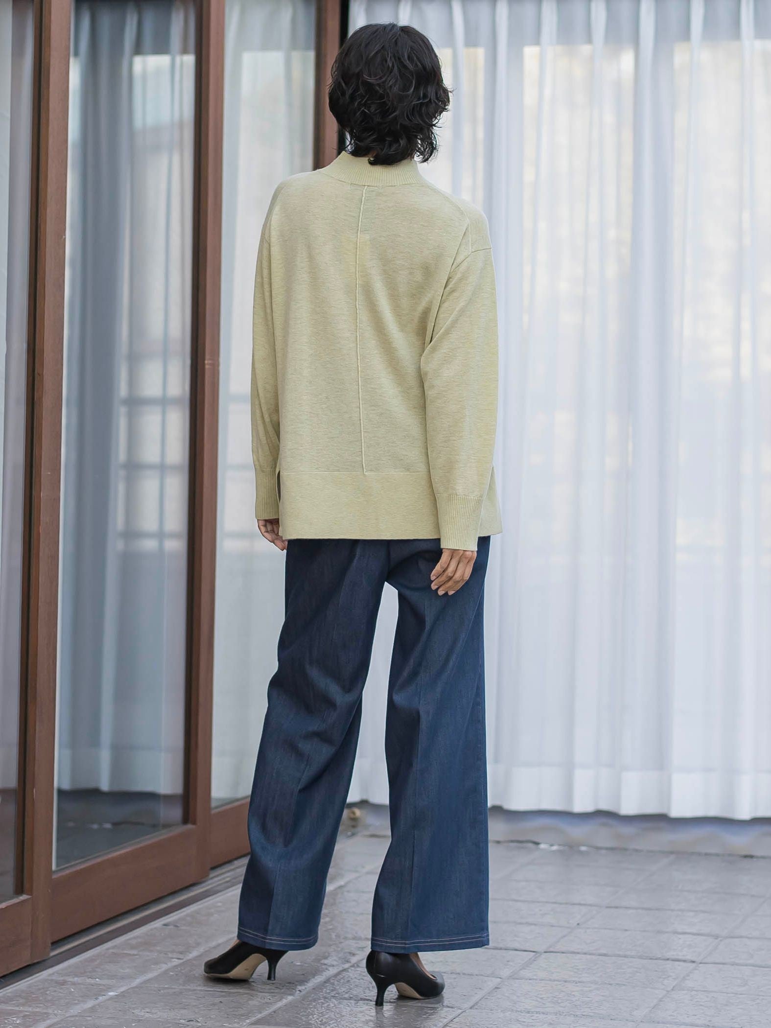 【大きいサイズ】セルロースデニムワイドパンツ