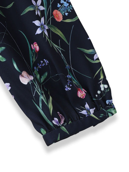 ウィンターフラワープリントワンピース