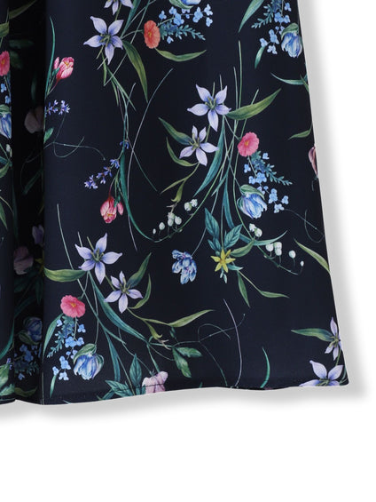 ウィンターフラワープリントワンピース