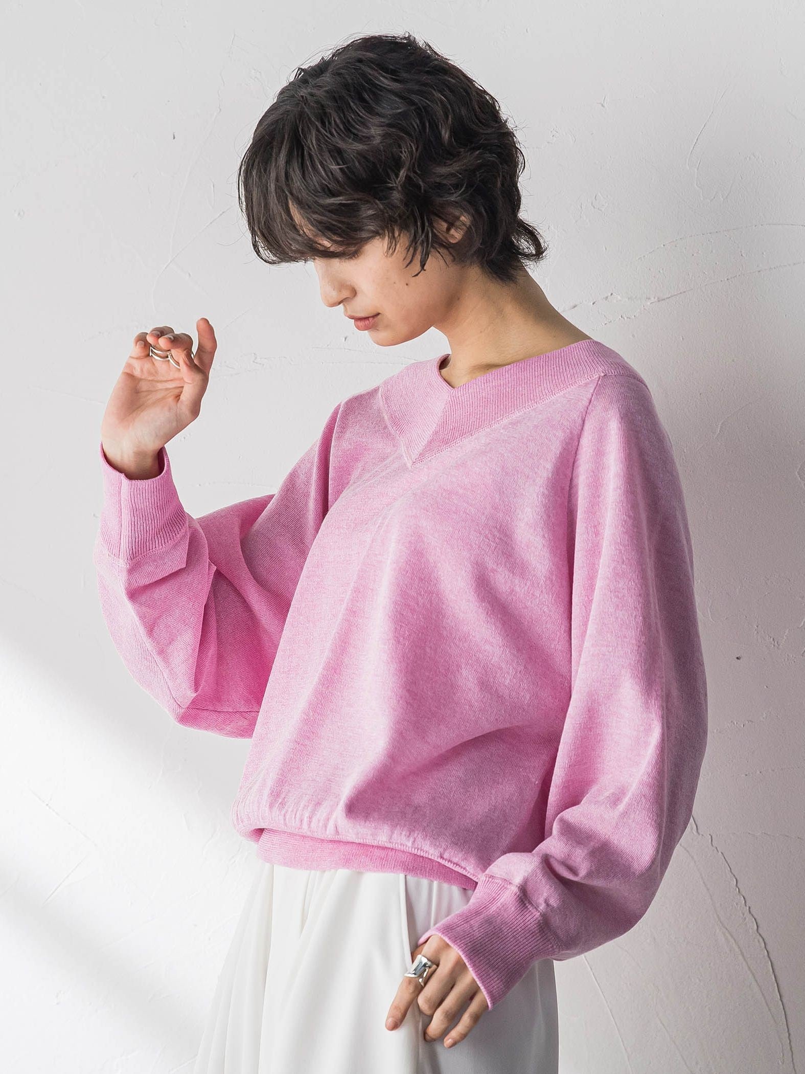 LEVITA Vネックドルマンニットプルオーバー