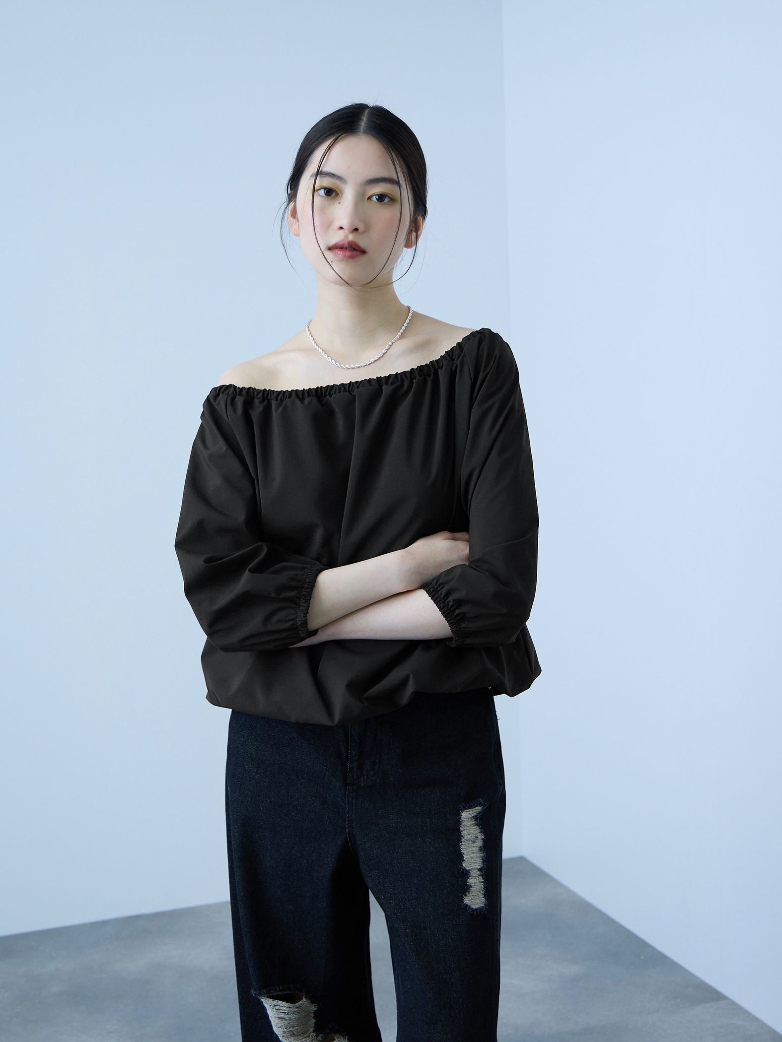 【キレカジ】撥水バルーンブラウス