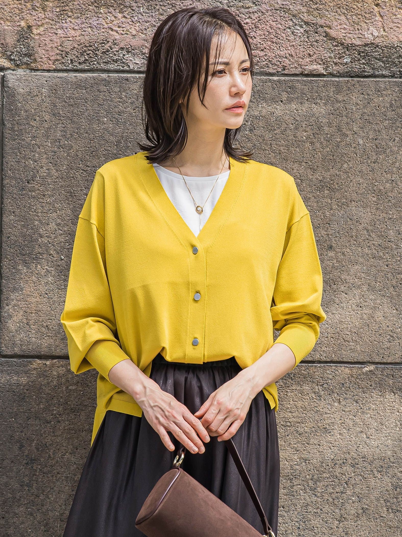 Vネックニットカーディガン≪手洗い可能≫