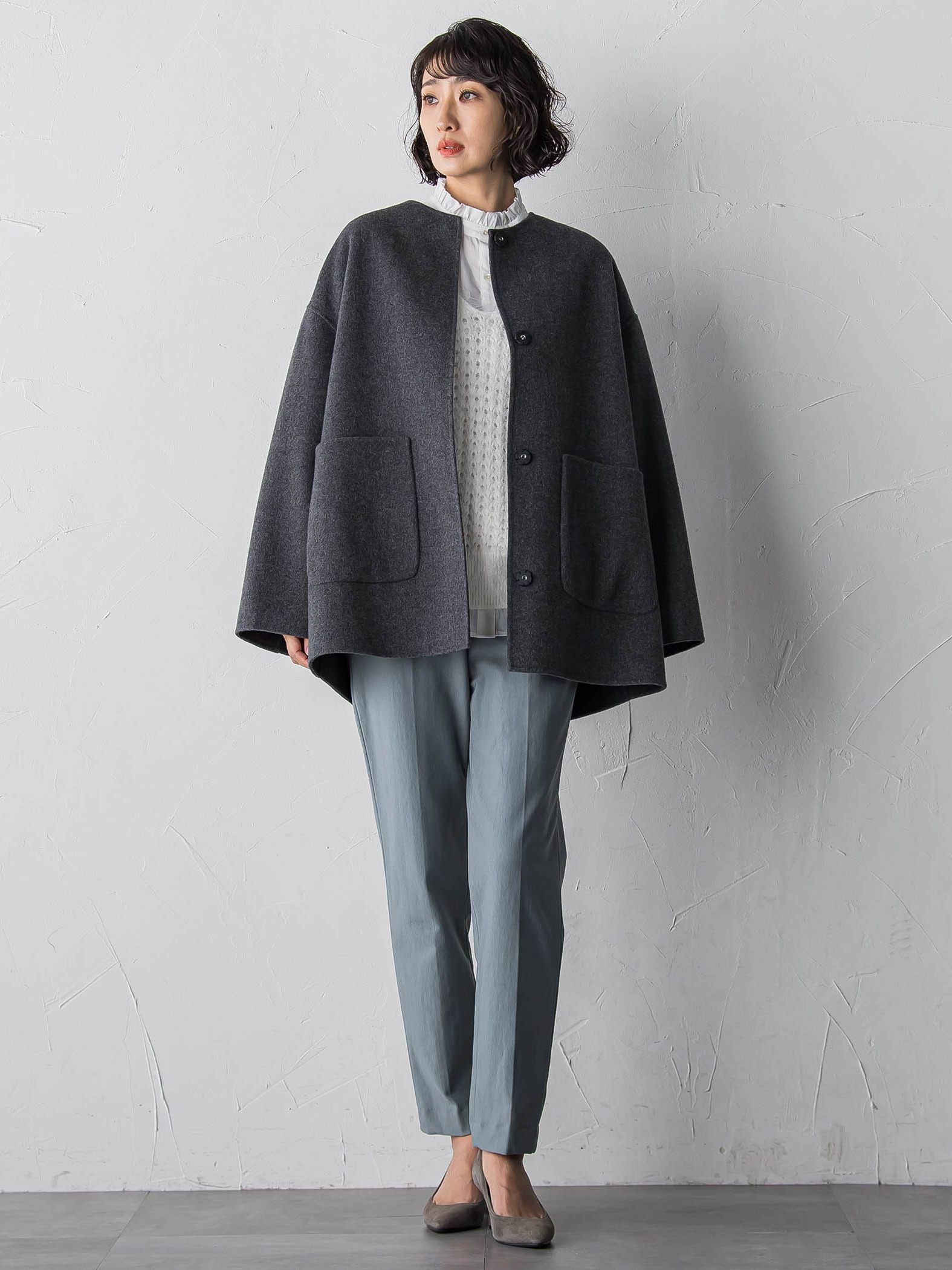 【大きいサイズ】ネックフリルブラウス