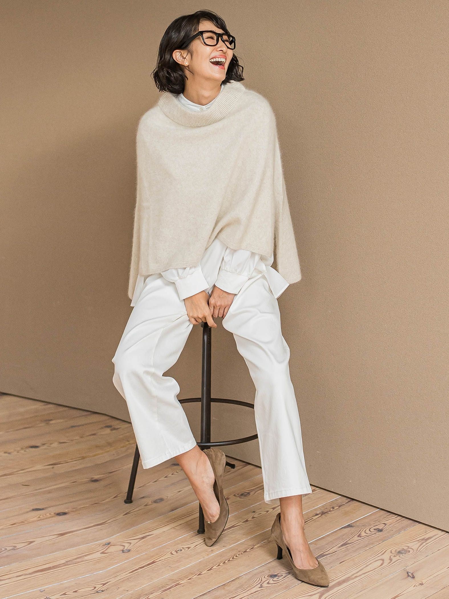 【大きいサイズ】【biyori/極】”こなれ袖がポイント”バンドカラーシャツ