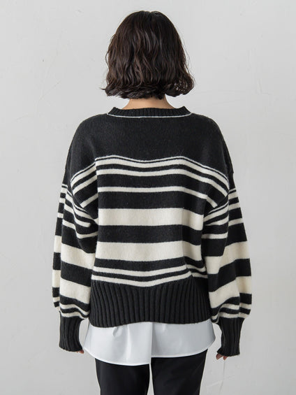 【WEB限定】”ふんわり着心地”ランダムボーダーニット