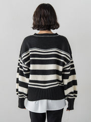 【WEB限定】”ふんわり着心地”ランダムボーダーニット