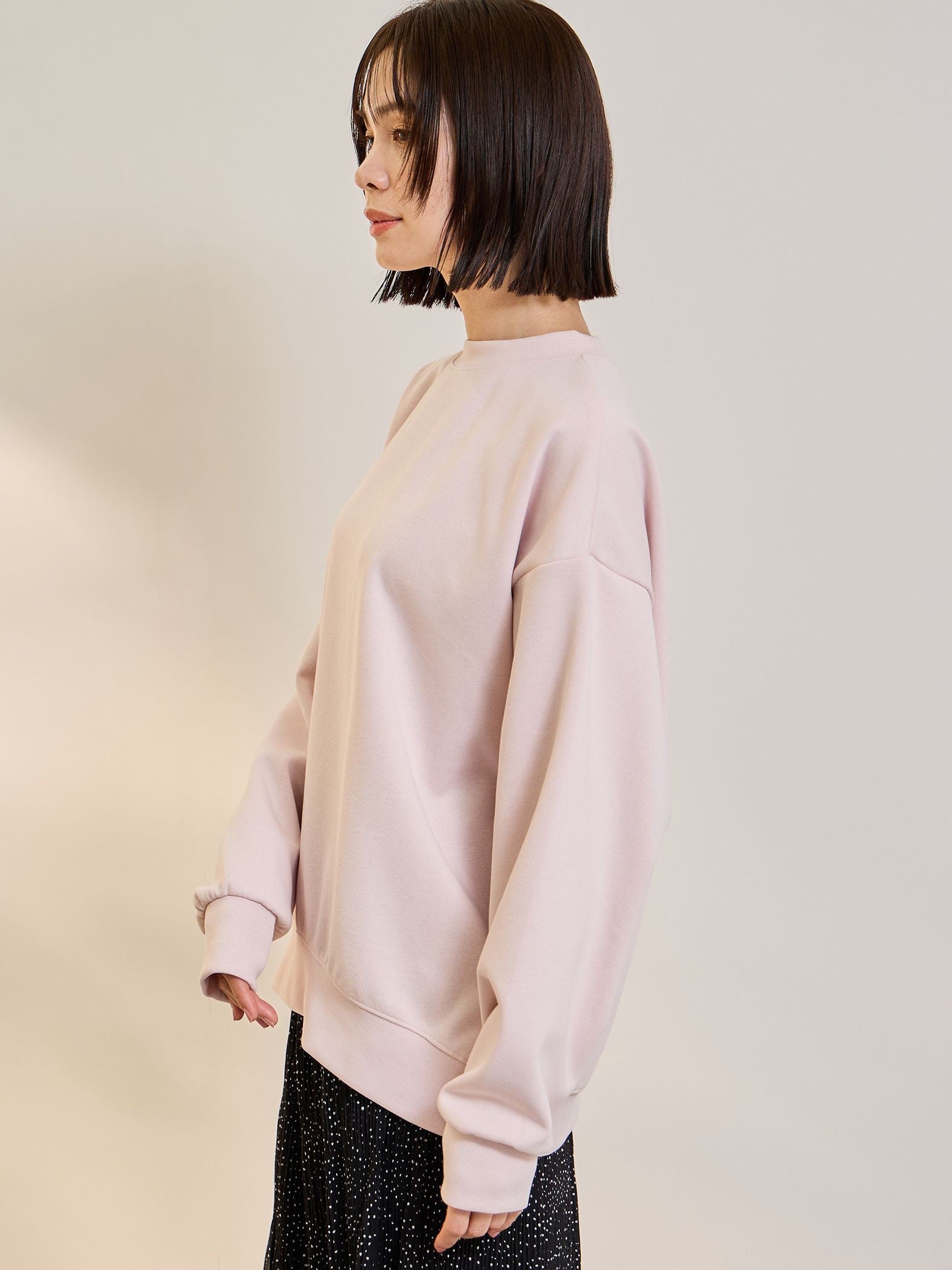 オーバーサイズダブルフェイスプルオーバー