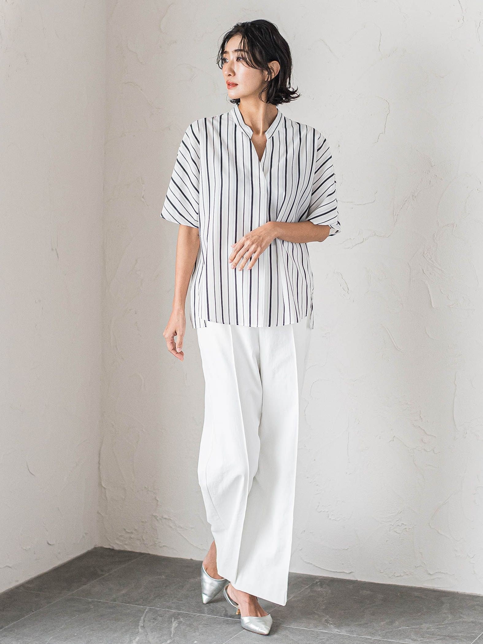 【WEB限定】シェルタリングワイドパンツ≪洗濯機で洗える≫