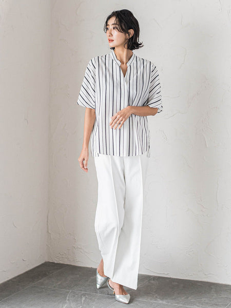 【WEB限定】シェルタリングワイドパンツ≪洗濯機で洗える≫
