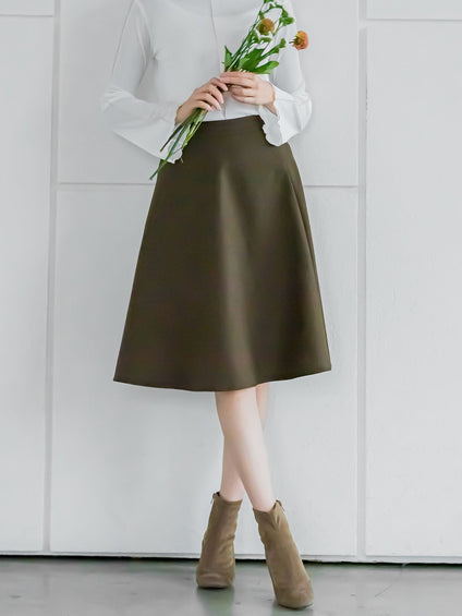 【XSサイズ展開あり】冬仕様 美シルエットフレアスカート ≪洗濯機で洗える≫