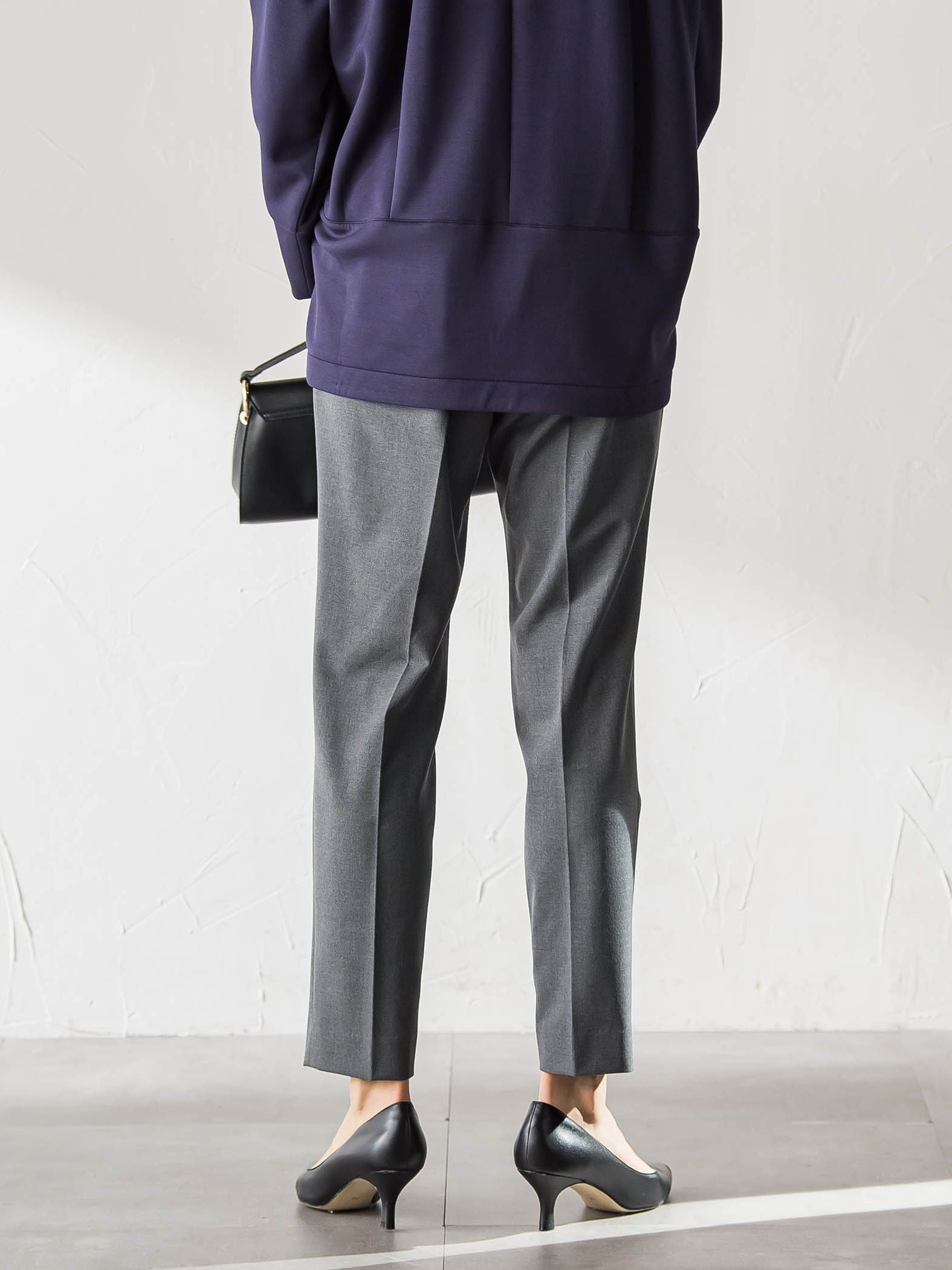 【WEB限定】美シルエット裏起毛ストレッチパンツ≪13号あり/毛玉防止≫