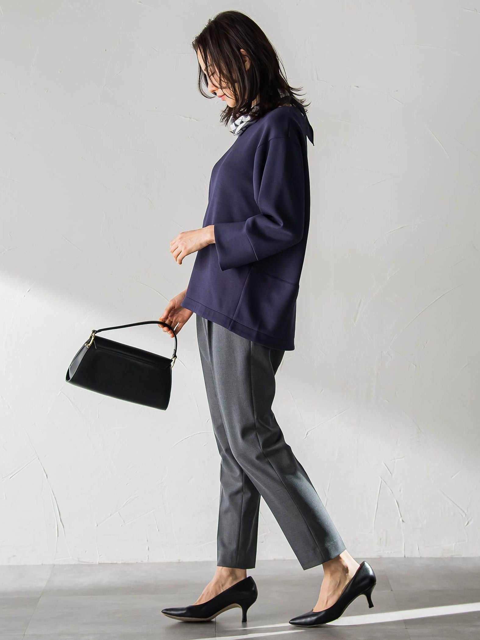 【WEB限定】美シルエット裏起毛ストレッチパンツ≪13号あり/毛玉防止≫