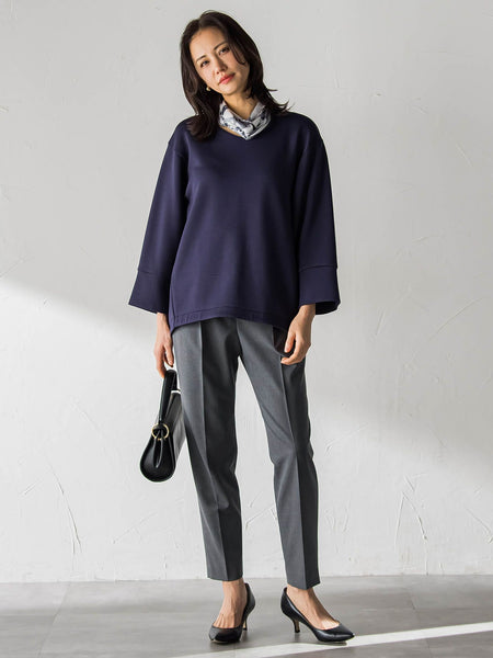 【WEB限定】美シルエット裏起毛ストレッチパンツ≪13号あり/毛玉防止≫