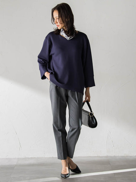 【WEB限定】美シルエット裏起毛ストレッチパンツ≪13号あり/毛玉防止≫