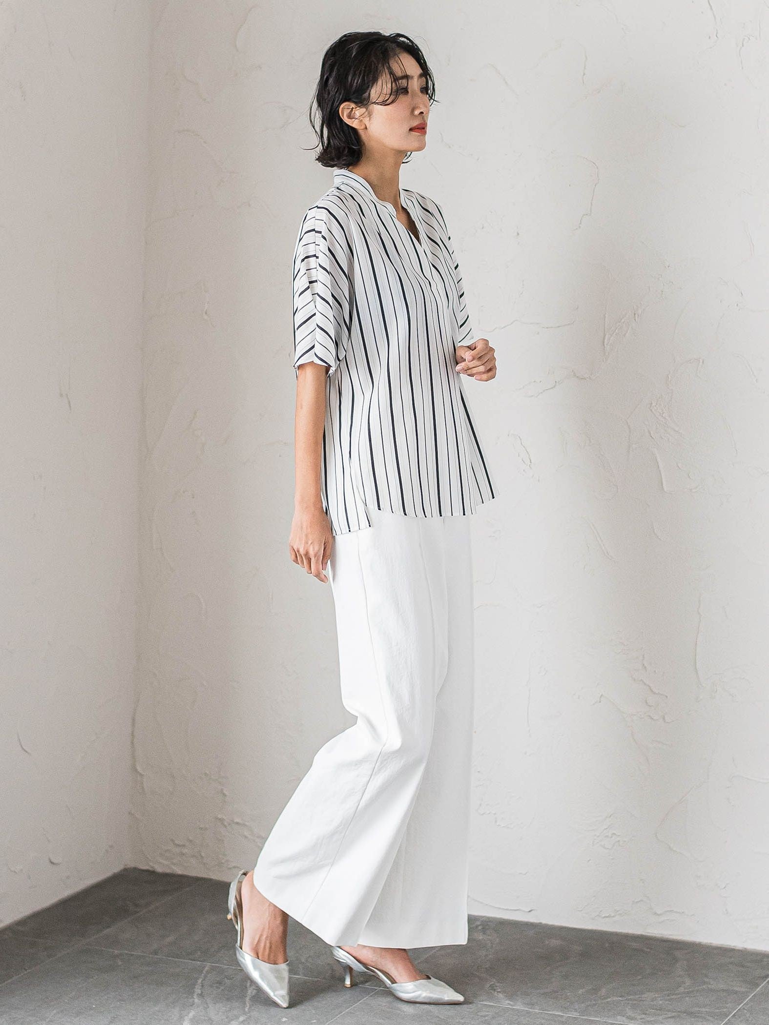 【WEB限定】シェルタリングワイドパンツ≪洗濯機で洗える≫