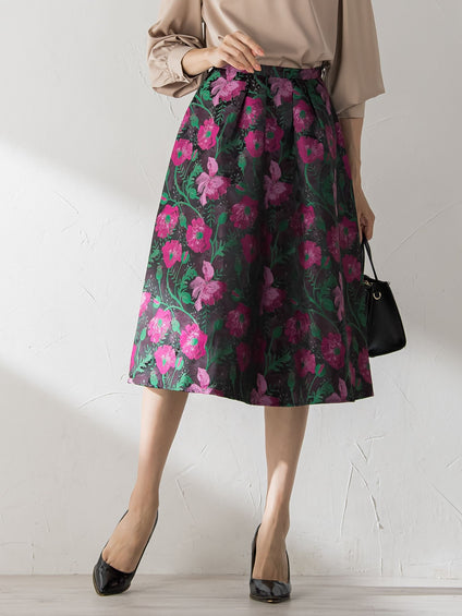 選べる2丈シリーズ】フラワージャガードタックスカート | ketty  