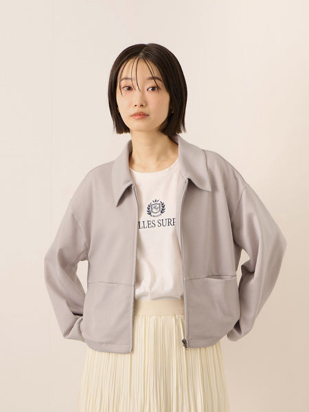 《予約販売》【ふんわり、きちんと。】ライトダンボールステンカラーブルゾン≪手洗い可能≫