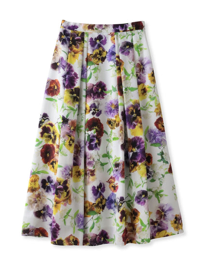 【KEITA KAWASAKI × Viaggio Bluコラボ】パンジープリントスカート