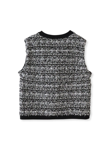 ファンシーツイードニットジレ