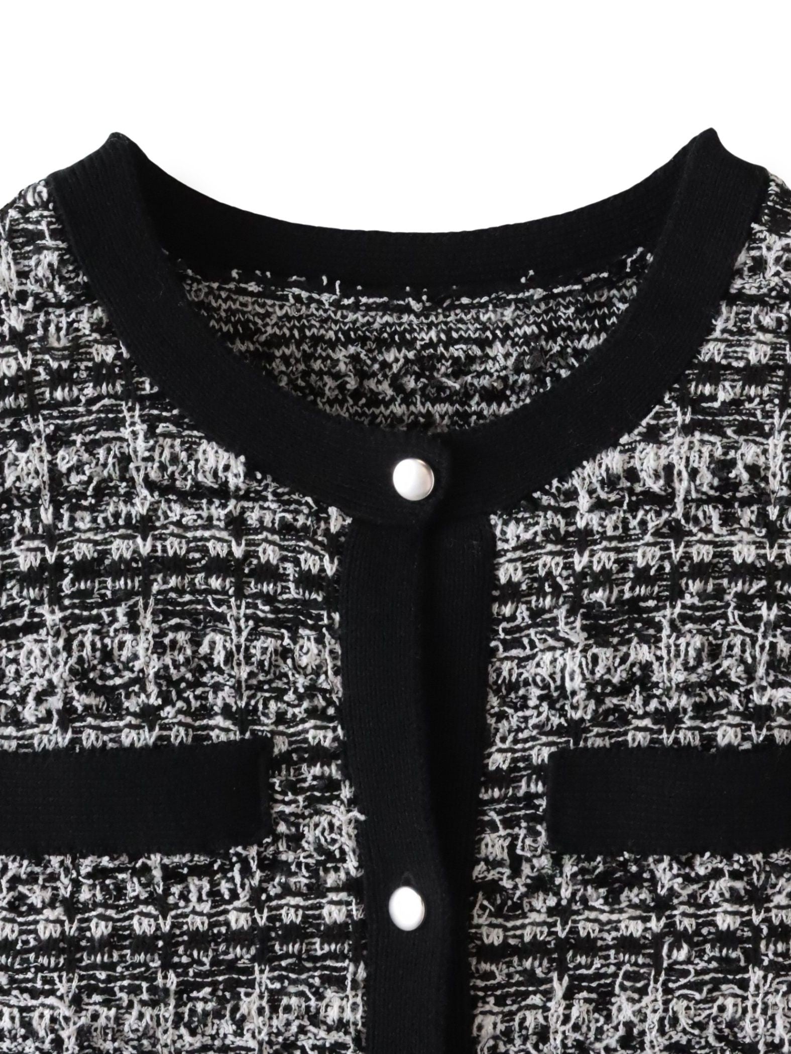 ファンシーツイードニットジレ